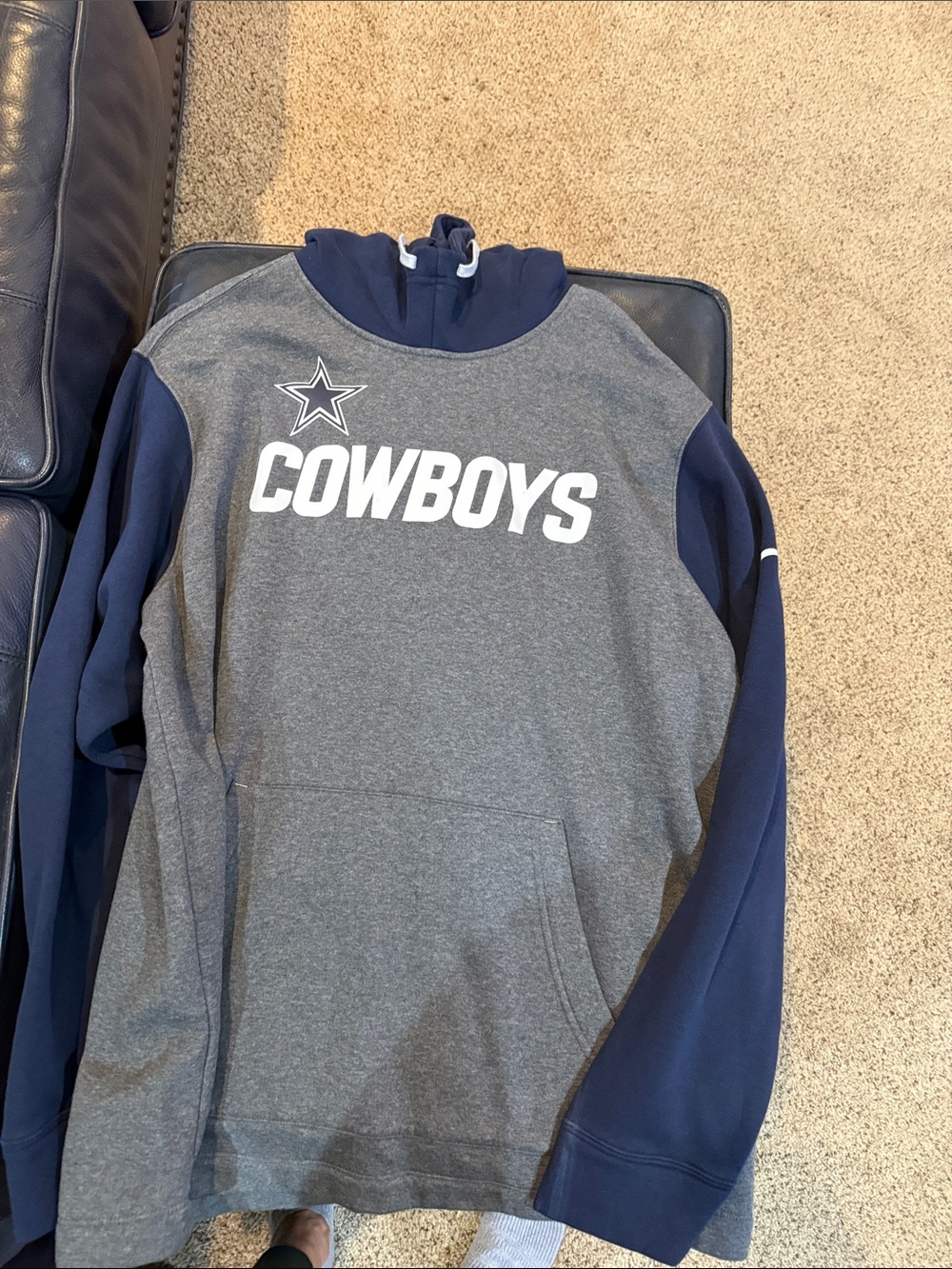 NFL Dallas Cowboys Gray and Navy Pullover Hoodie